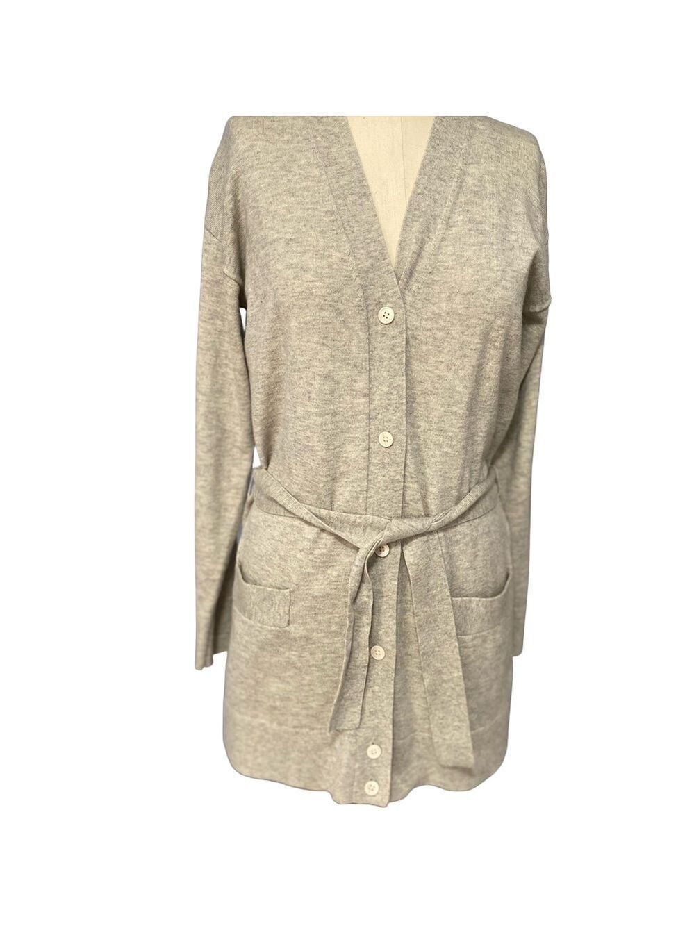 Gap Long Gray Cardigan Sweater with Belt